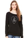 I'm Not Sorry Heart Slouchy Off Shoulder Oversized Sweatshirt