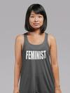 (White Print) - Feminist Racerback Tank Top for Women