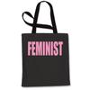 (Pink Print) Feminist Shopping Tote Bag