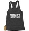 (White Print) - Feminist Racerback Tank Top for Women