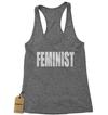 (White Print) - Feminist Racerback Tank Top for Women