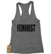 (Black Print) Feminist Racerback Tank Top for Women